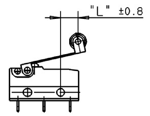 Zusatzbetätiger mit Rolle, Länge 2,50 / 4,70 mm