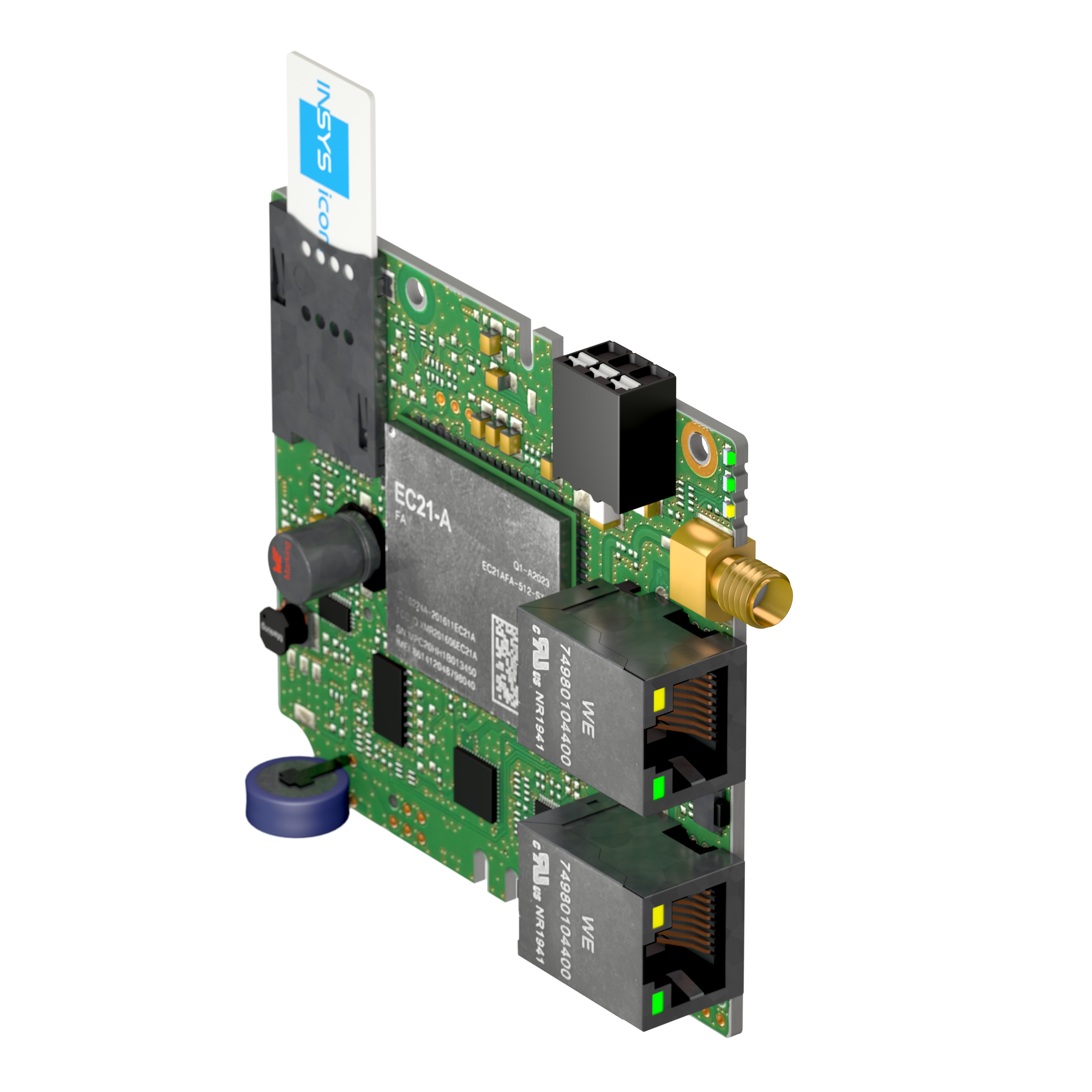 INSYS icom MIROdul-L210, LTE-Mobilfunk-Router als integrierbares Modul, USA/Kanada-Frequenzen, VPN