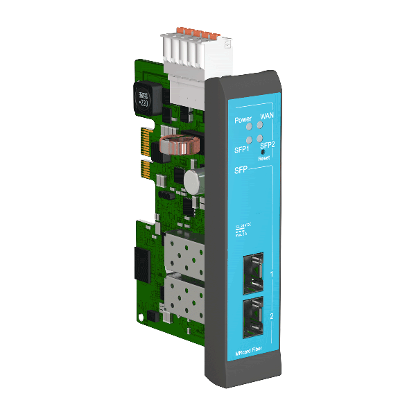 MRcard with 2 SFP cages for SFP transceiver modules acc., 2 dig.inputs
