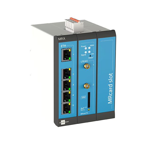 Cellular Router 4G/3G/2G, 5 LAN ports, 2 digital inputs, 1 MRX Slot