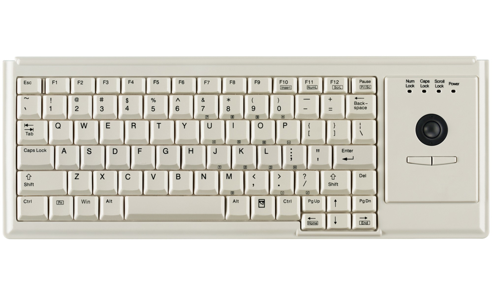 83 Key Notebook Style Trackball Keyboard, PS/2, light grey, French layout