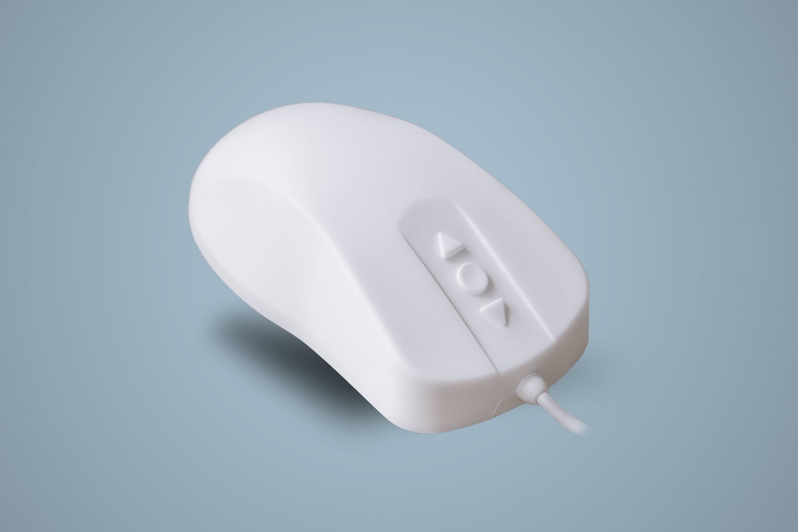 Hygiene Mouse with 3 Buttons Scroll Fully Sealed Watertight USB White
