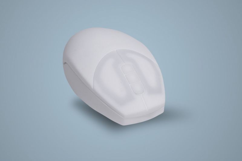 Hygiene 5 Buttons Mini Scroll Mouse Fully Sealed Watertight USB White