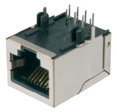 8 pol. Löt abgewinkelt, CAT5, 6µ" Au
