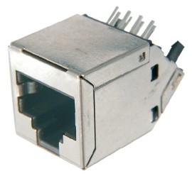 8 pol. Löt 47,5° gewinkelt, CAT6, 50µ" Au