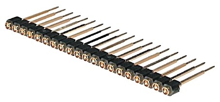 20 pol. Löt ger. Pin 17,8mm 2,54 einr. Au