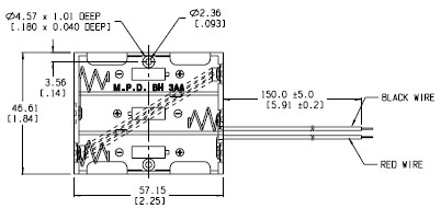Batteriehalter für 3xAA mit Drahtanschluss