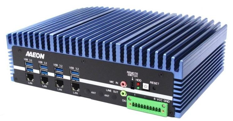 Fanless Embedded Box PC.Intel 12th Ge.DDR5 4800MHz Slot x2.HDMI x2, DP x2.GbE x3, 2.5GbE x1.DC12-24V
