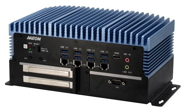 Fanless Embedded Box PC, EC.C246.2HDMI.4LAN.8USB3.2 Gen1.6COM.DIO 8 Bit.10-35V.PCIE[x4] + PCIE[x1]