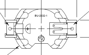 Batteriehalter für CR2032, Pick and Place, THT