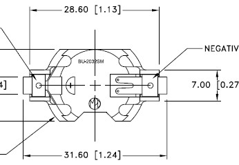 Batteriehalter für CR2032, Pick and Place, SMT