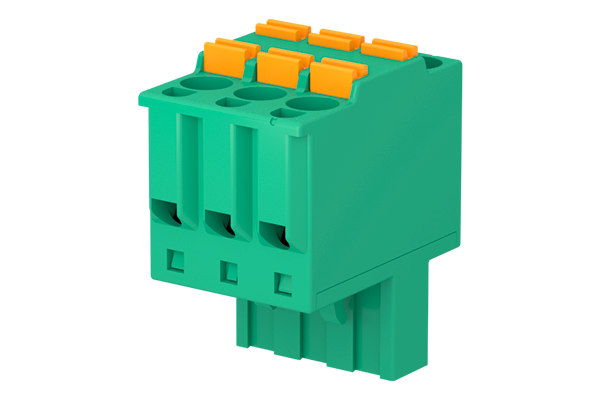 PC-Federklemme doppelt, 03pol., RM 5 mm