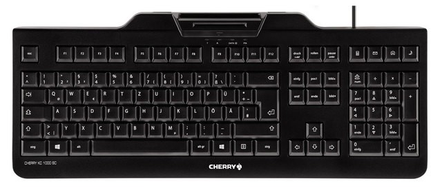 CHERRY Keyboard KC 1000 SC USB mit Kartenleser schwarz US/€ Layout