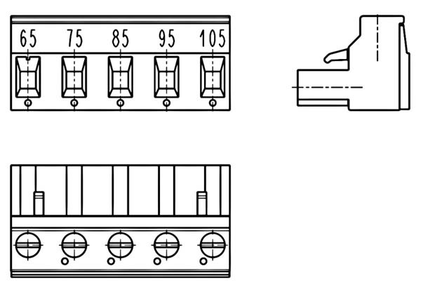 PC-Schraubklemme, anreihbar, 05 pol., RM 7.62mm 