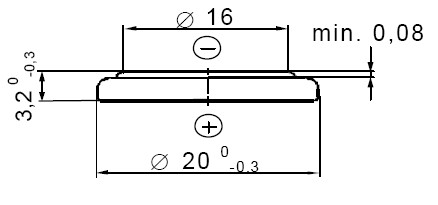Lithium-Batterie 3V/225mAh Bulk