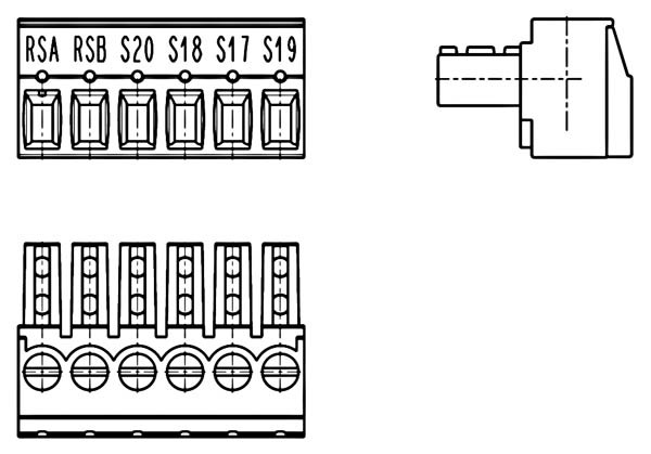 PC-Schraubklemme, anreihbar, 06 pol., RM 3.81mm