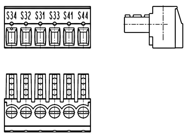 PC-Schraubklemme, anreihbar, 06 pol., RM 3.81mm