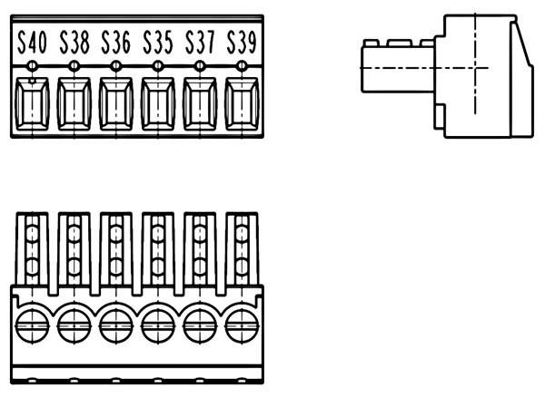PC-Schraubklemme, anreihbar, 06 pol., RM 3.81mm
