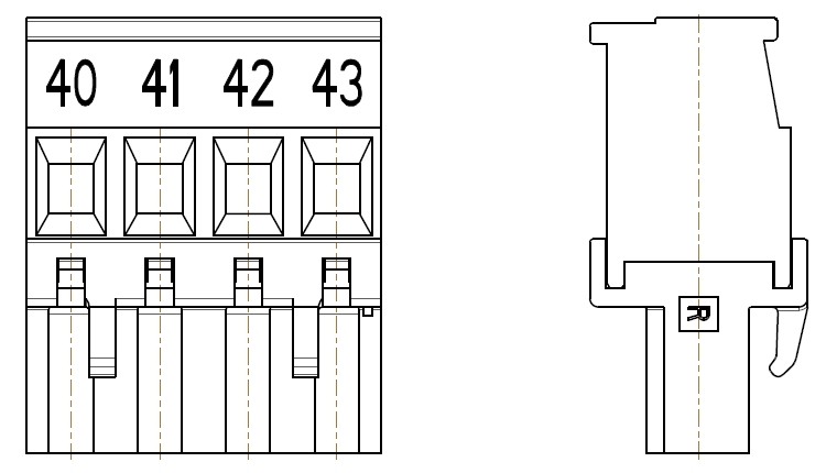 PC-Schraubklemme, anreihbar, 04 pol. RM 5.08mm