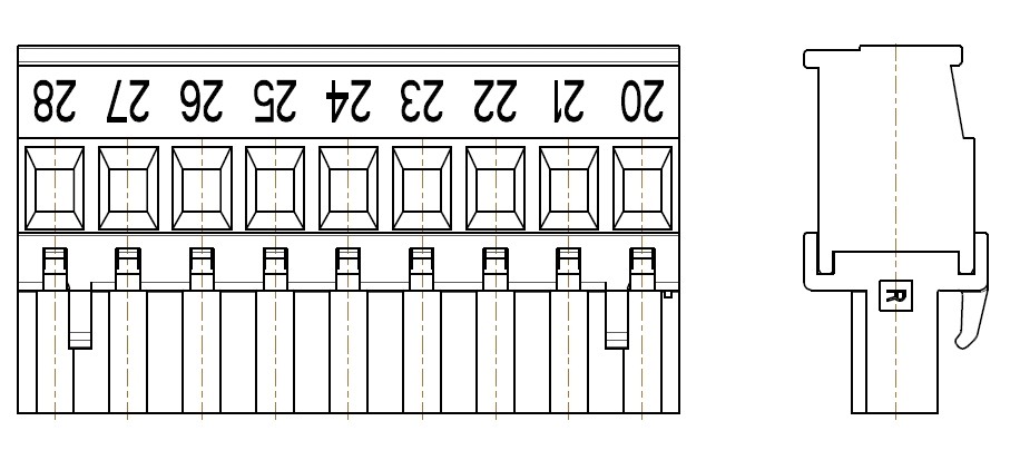 PC-Schraubklemme, anreihbar, 09 pol. RM 5.00mm