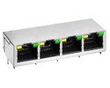 RJ45-Verbinder, 4-fach, 8 pol, geschirmt 