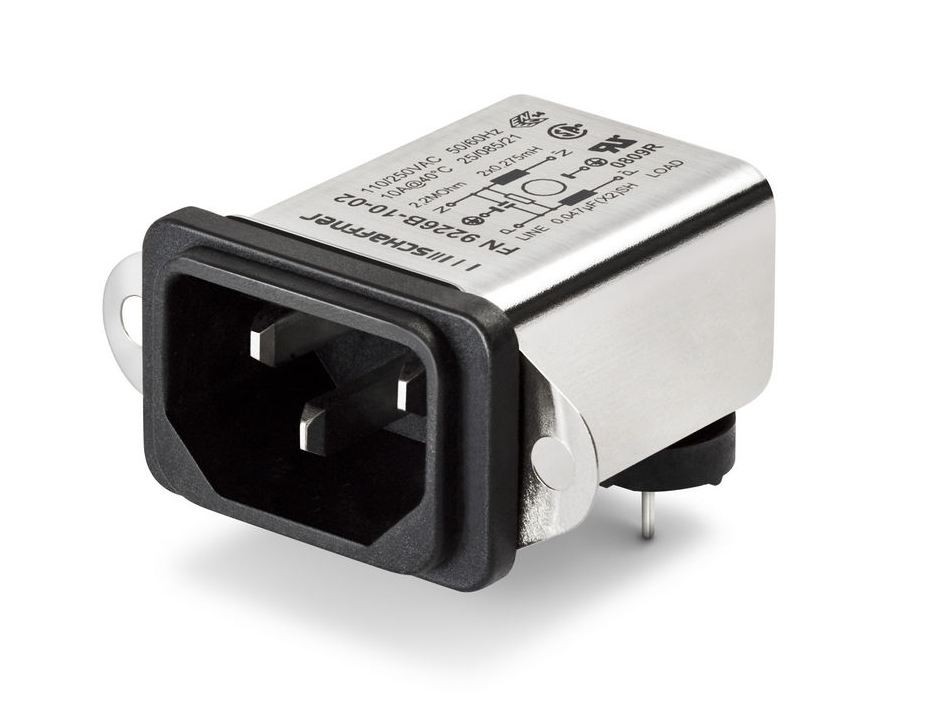 IEC, 250VAC, HF Performance, 1A, PCB