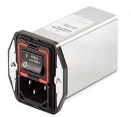 IEC Power Entry, 1-Stage 250VAC, 10A, Spring, E-Line Choke, Snap-in