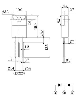 Schottky Diode 40V 10A FTO-220G