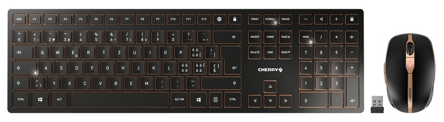 CHERRY Keyboard+Mouse DW 9000 SLIM wireless+Bluetooth schwarz CH Layout