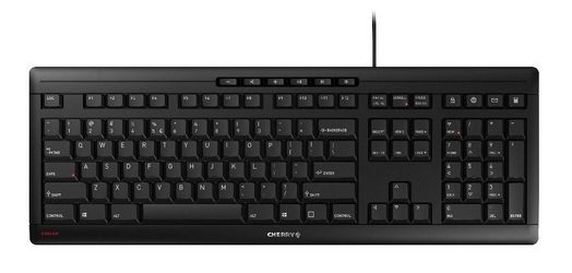 CHERRY Keyboard STREAM USB Ultra silent schwarz US/€ Layout