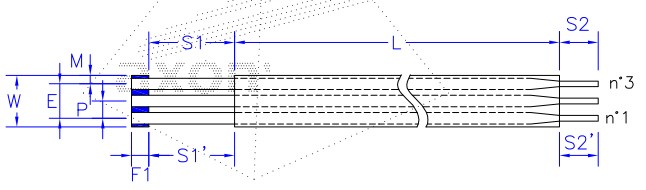 AXOSTRIP, RFC, Raster 2.00 mm, 3 - polig