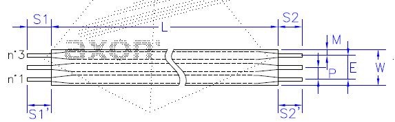 AXOSTRIP, RFC, Raster 2.00 mm, 3 - polig