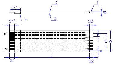AXOSTRIP, RFC, Raster 2.54 mm, 6 - polig