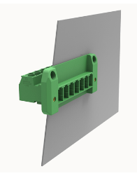 Through-wall terminal blocks, current 20A, 630V, 7Pol, 7.62mm Pitch, Grün