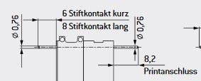 MAC Buchsenkontakt ø 0.76 mm, print