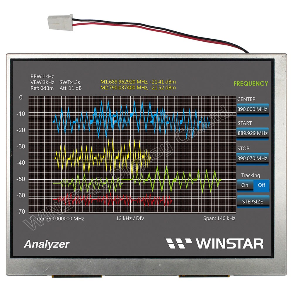 TFT 5.7" Panel, 500 nits, LED withe, Transmi, Resolution 640x480, 6.o'clock