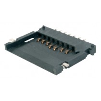 Multi Media Card Socket 7-pin, 15mü Au, sel.