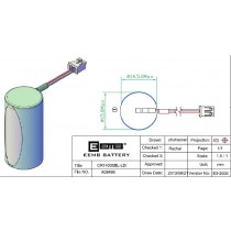 Lithium-Batterie 3V/1100mAh Bobine 2/3AA with 40mm bk/r & JST PHR-02