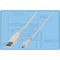 USB Kabel USB A/Stecker zu B-Mini/Stecker,