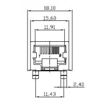 8 pol. SMD, abgewinkelt 90°, 6µ" Au