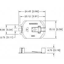 Batteriehalter für CR2032, Low Profile, SMT, verg.