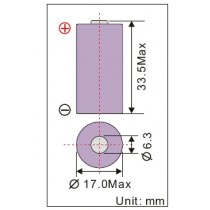 Lithium-Batterie 3V, 1800mAh