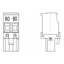 PC-Schraubklemme, anreihbar, 02 pol. RM 5.00mm