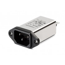 IEC HP 250VAC, 1A, Faston, E-Line Choke, Wide Flange