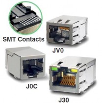 RJ45 Single Port SMD 1X1 Tab up 100 Base-TX LED g/y