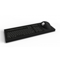 Silicon-Keyboard with Backlight+Trackball 25mm IP67 enclosed VESA USB German-Layout