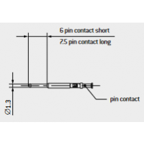 MAC Stiftkontakt ø 1.30 mm Au, lang, 0.14-0.38mm2