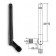Antenna 2.4GHz, 2.0dBi, R-SMA, Black, 3.3"